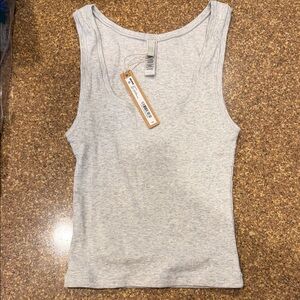 SKIMS Light Gray Ribbed Tank Top